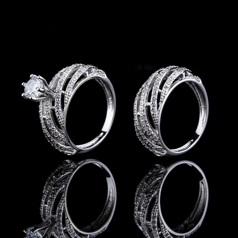 Creative Personality Jewelry Full Diamond Ring Premium Zircon Multi-Layer Spiral Winding Ring