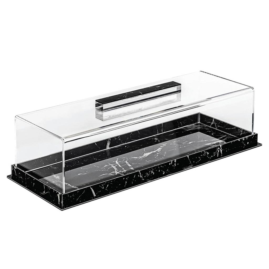 Rectangular Cake Tray Display Box with Clear Lid Acrylic Cake Holder Dustproof Cake Stand Suitable for Cake and Dessert