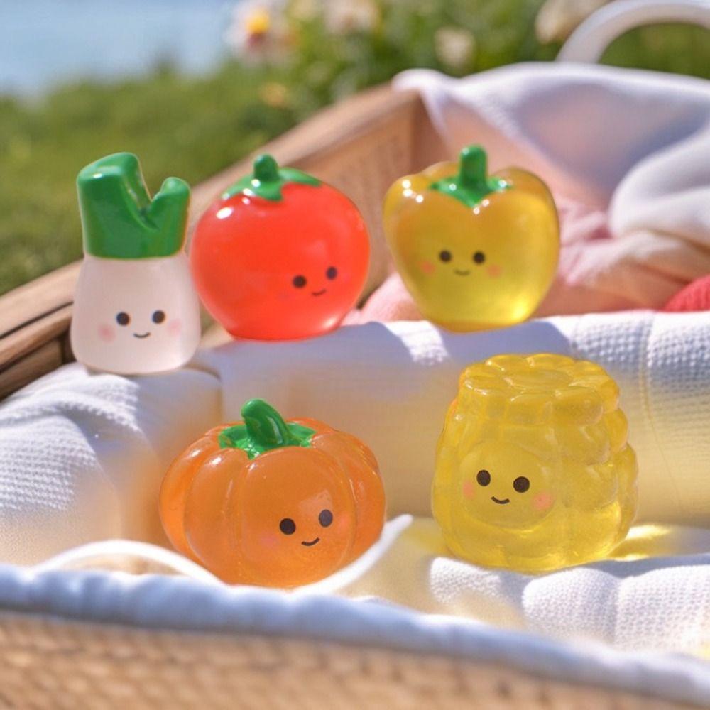 Cute Simulation Luminous Vegetables Mini Fake Vegetables Home Kitchen Decorations