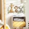 Cartoon Animal Giraffe Elephant Bedroom Living Room Home Background Beautification Wall Stickers