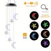 1pc Star/Moon Shaped Wind Chime With Solar LED Light Outdoor Balcony Colorful Hanging Lamps For Home Garden Yard Walkway Decor
