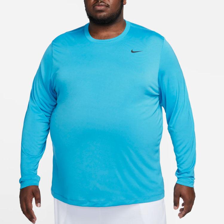 Nike T Shirts Men's Laser Blue Crew Neck Moderate Straight Fit DX0993-446