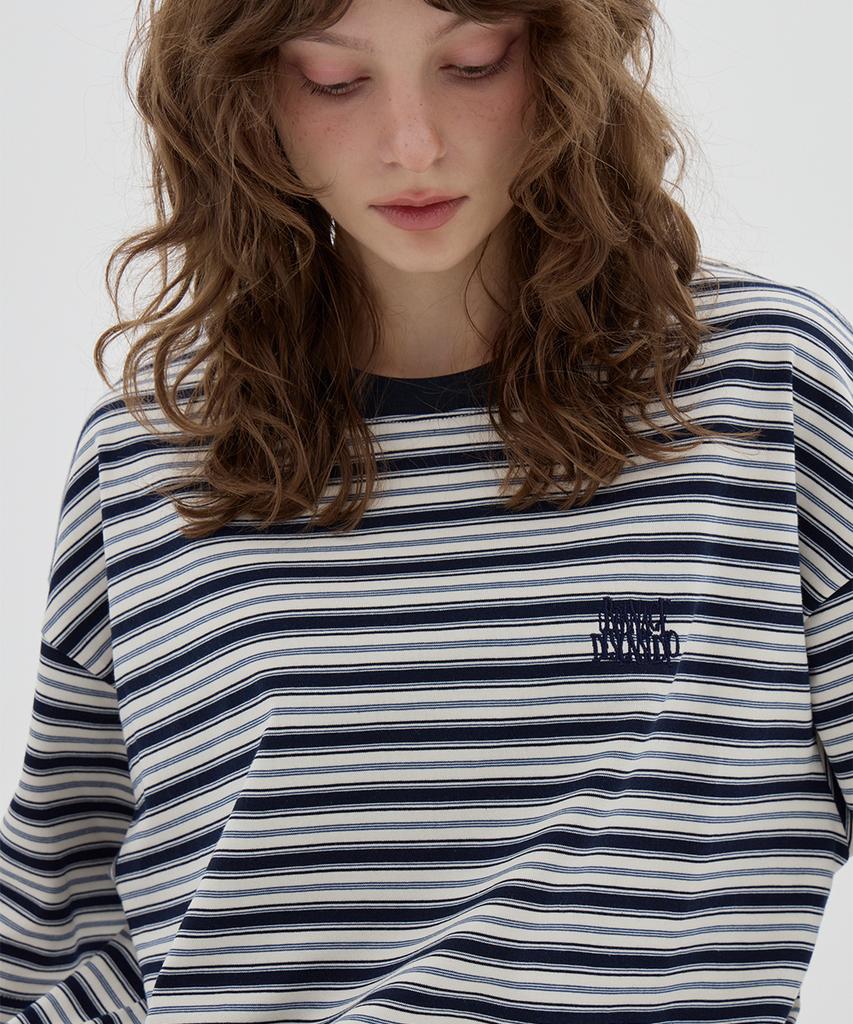 URBANAGE [2Pack] Multi-Stripe Oversized Short Sleeve_2Color