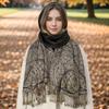 New Sunflower Polyester Tassel Long Scarf Ethnic Style Women's Embroidered Scarf Fashionable Shawl Headscarf