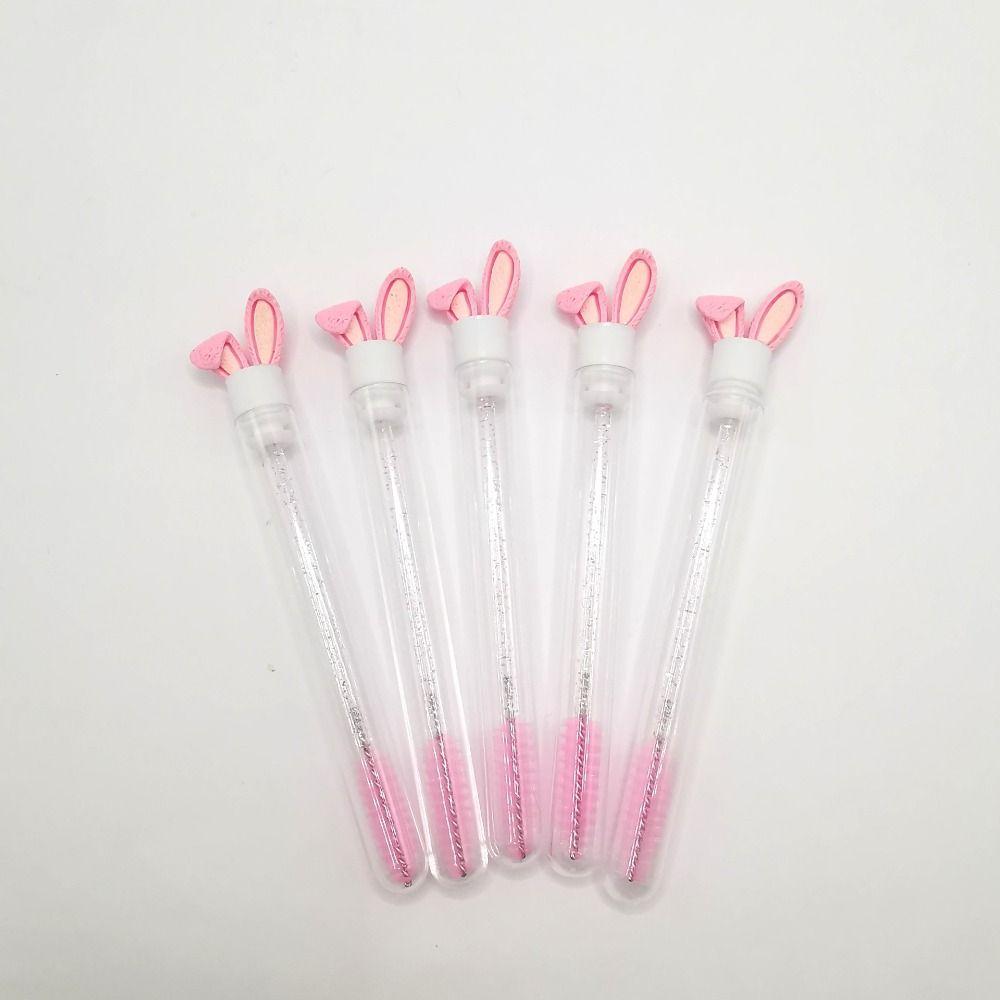 Multicolor Rabbit Ears Mascara Brush Round Comb Teeth Glitter Mascara Wand Eyelash Combing Tools