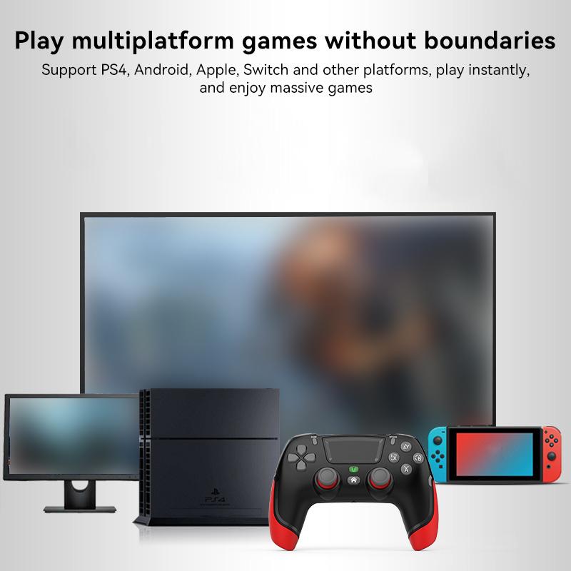 Игровой контроллер для PS4, совместимый с PS4/Slim/Pro/ПК, с 360° джойстиком/двойной вибрацией/6-осевым гироскопом