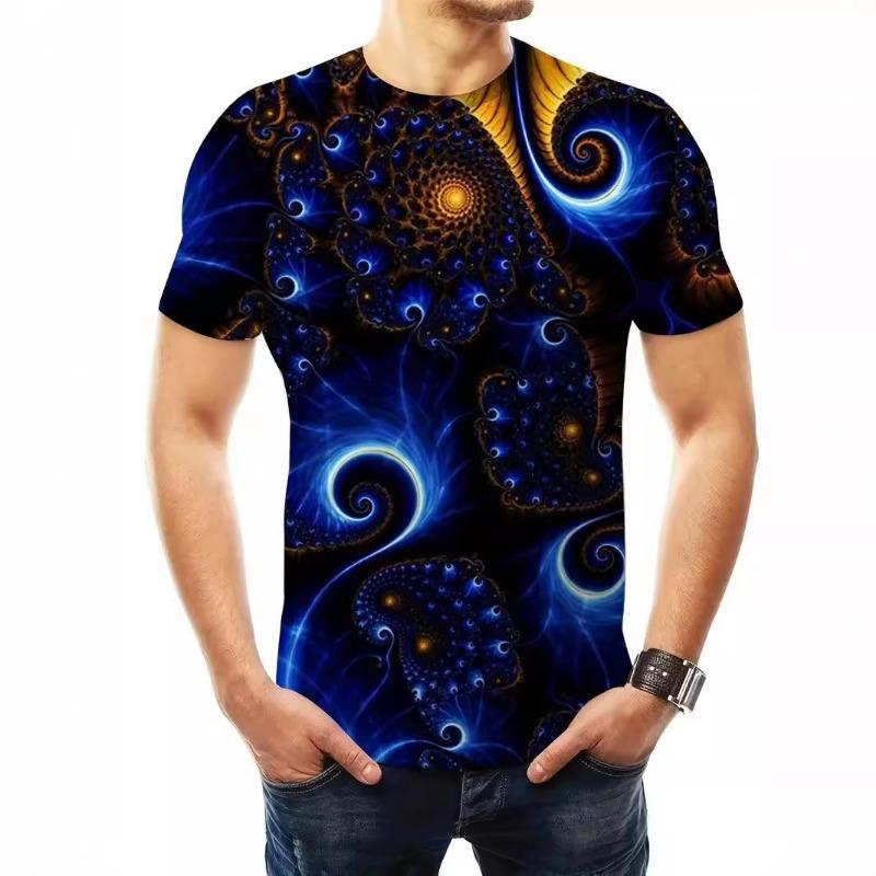 Мужская футболка Модная 3D футболка Сублимация Мужская футболка с коротким рукавом с принтом Свободный топ