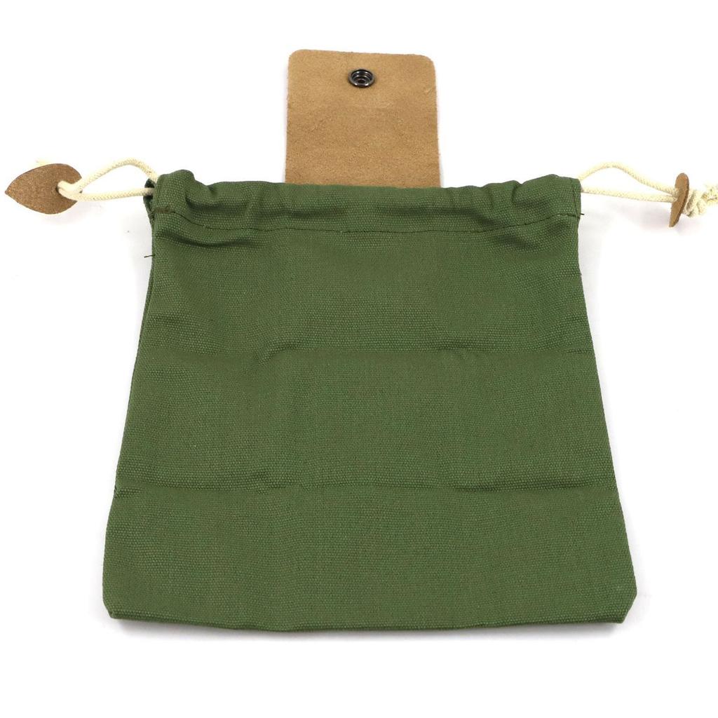Outdoor Foraging Bag Waxed Canvas Collapsible Foraging Pouch Fruit Picking Storage Bags Leather Belt Waist Hanging Tool Bag for Travel Camping Hiking