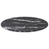 VidaXL Table Top Black Ø30x0.8 Cm Tempered Glass with Marble Design