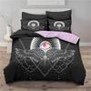 3D Geometric Bedding Set Bohemian Style Sun Eye Star Floral Wing Abstract Pattern Print Duvet Cover Microfiber King Quilt Cover