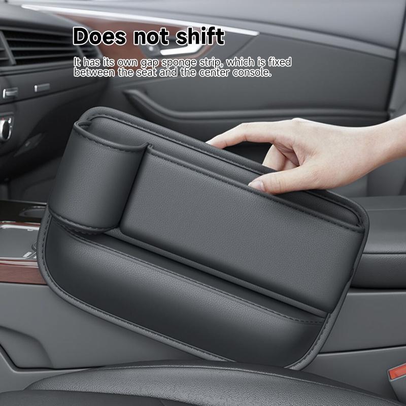 Car Seats Gap Storage Bag Car Seat Side Crevice Storage Box Gap Filler With Bottle Holder PU Leather