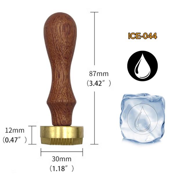 Ice Stamp With Removable Brass Head & Wood Handle - Vintage 1.18" Branding for Cubes, Cocktails, Whiskey, Mojito Drinks - Bar Making DIY Crafting