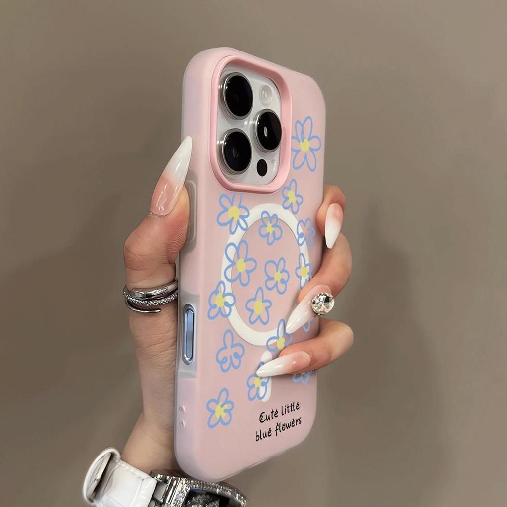Jelly Magnetic 2-in-1 Phone Case, Trendy Female Heat Dissipation, Skin Feeling Goddess, Large Hole, Minimalist Style, Cartoon