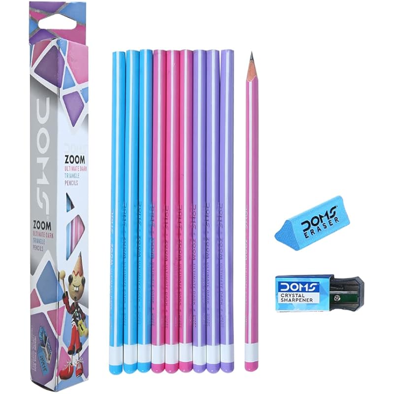 Doms Zoom Ultimate Dark Triangle Pencils (Pack Of 10 X 5 Set), (Model: Dm3440P5)