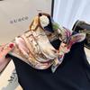 100% Natural Silk Scarf Women Hairband Foulard Square Female Fashion Print Hair Neckerchief Shawl Wraps Hijab Bandana Scarves