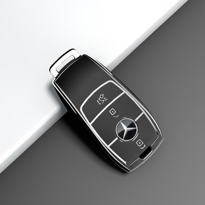 Чехол для ключа Mercedes-Benz E-Class 2016-2023, с пряжкой AMG E260L/E300L, Премиальный защитный чехол.