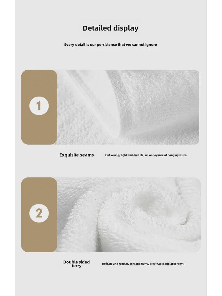 Hilton Five-Star Pure Cotton Absorbent White Bath Towel for SPA and Beach