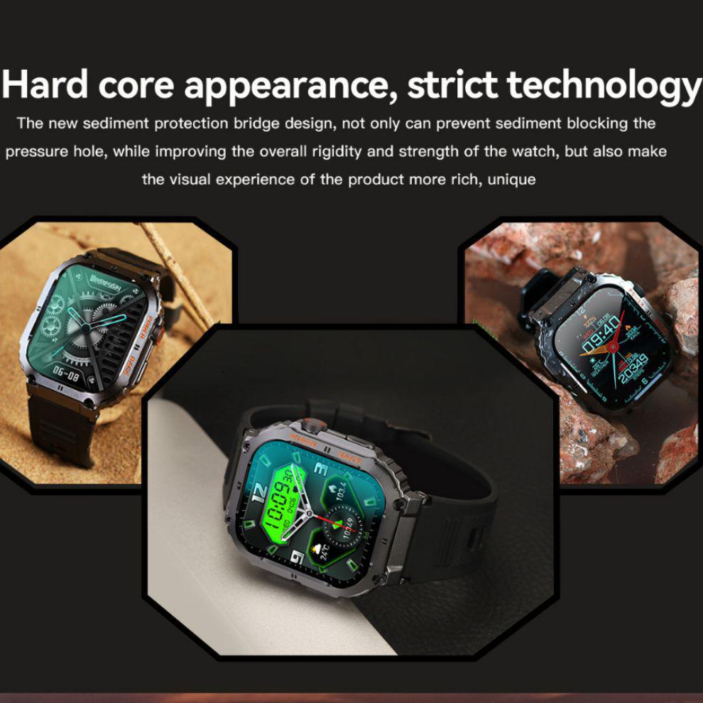 Умные часы K57PRO: Звонки по Bluetooth, уведомления, 3-защита от спорта на открытом воздухе, мониторинг артериального давления и уровня кислорода.