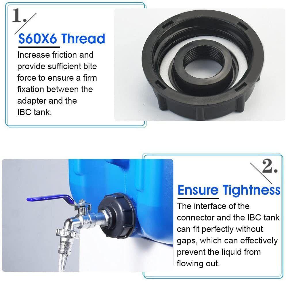 Переходник для бака IBC Kell, 1 шт., 3/4 дюйма с выпускным краном для бочки контейнера емкостью 1000 л