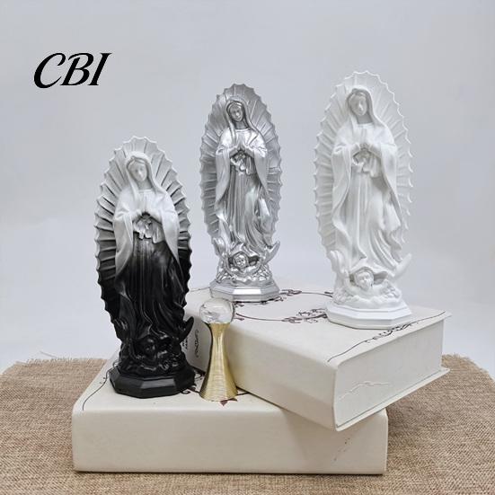 Baptism Souvenirs Our Lady of Guadalupe Mexico Sculpture Statue, Resin Virgin Mary Figurine, Figurine Religious Home Decor for Altar Shelf Tabletop,