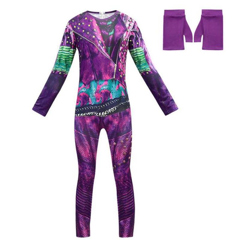 Evie Evil Mal Descendants Cosplay Costume Girls Birthday Party Halloween Carnival Costume And Wig For Kid Disguise Descendants 3