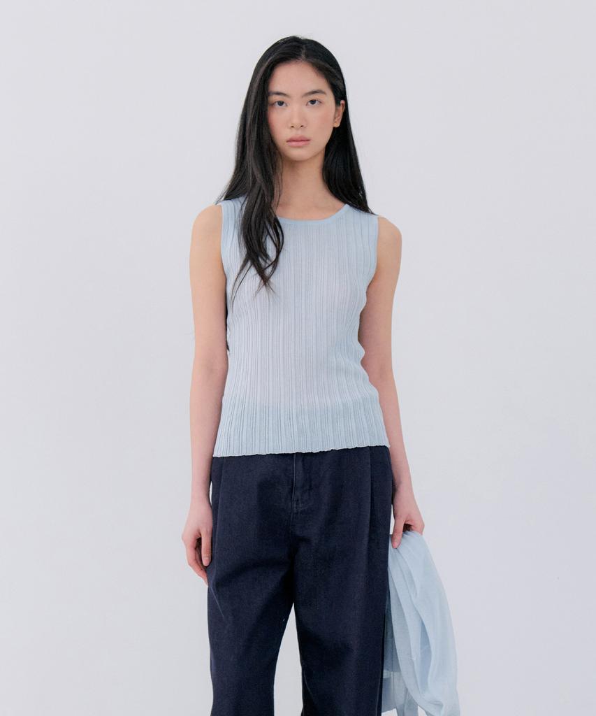 NOTIA Sleeveless Pleats Knit - Sky Blue