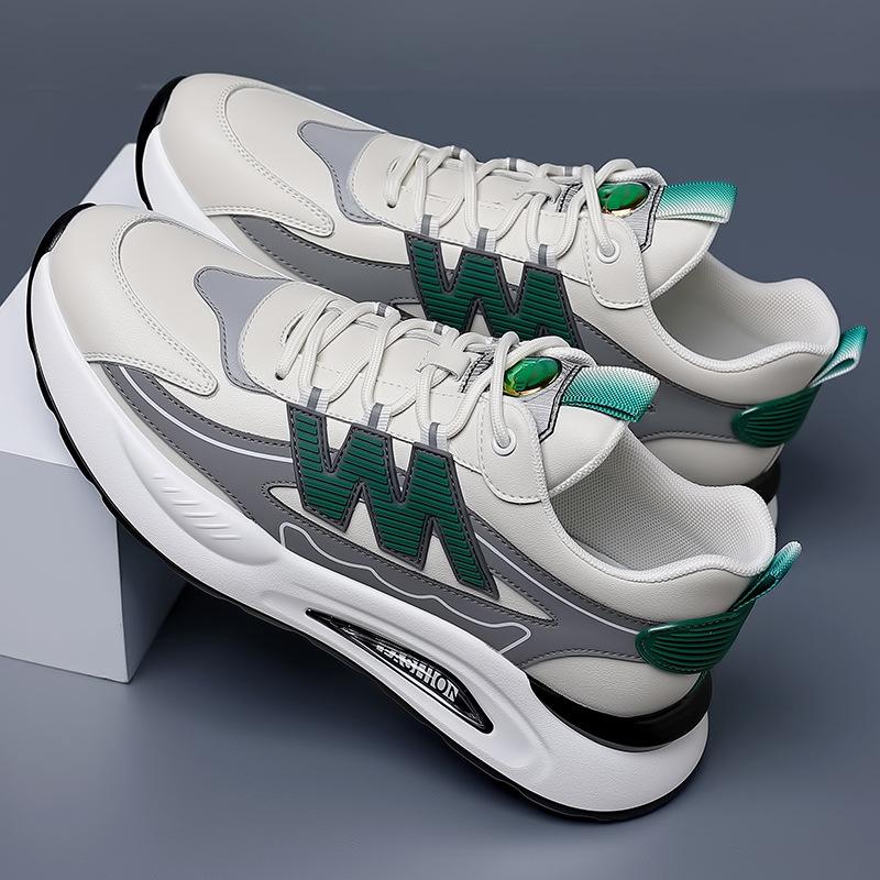 Мужская удобная износостойкая модная спортивная обувь с повседневной увеличенной подошвой, сетчатая обувь на шнуровке, мужская фабричная оптовая