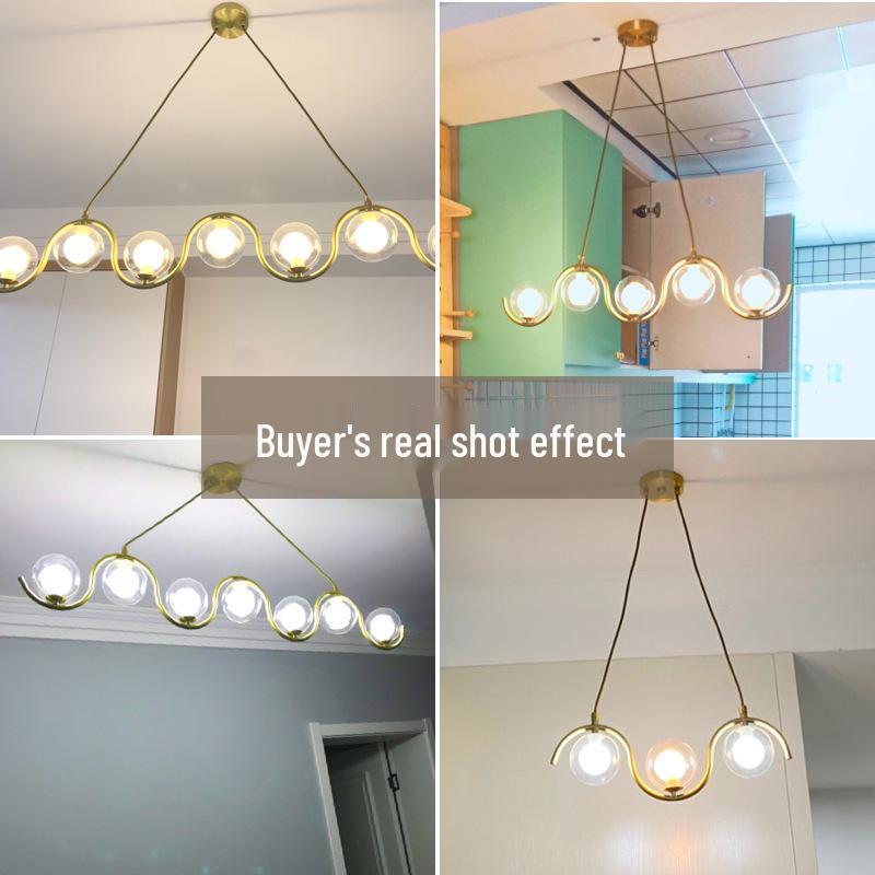 Nordic White Glass Ball Chandelier for Living and Dining Rooms