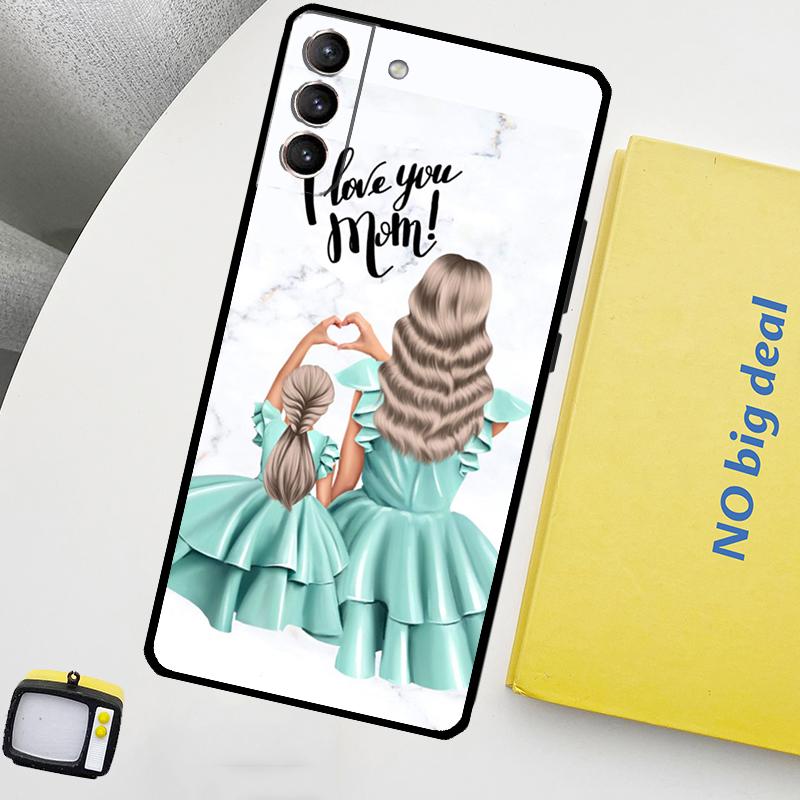 Familie Mom Girl Women Case For Samsung Galaxy S23 FE S22 Ultra S20 S21 FE S8 S9 S10 Plus Note 10 20 Ultra Cover