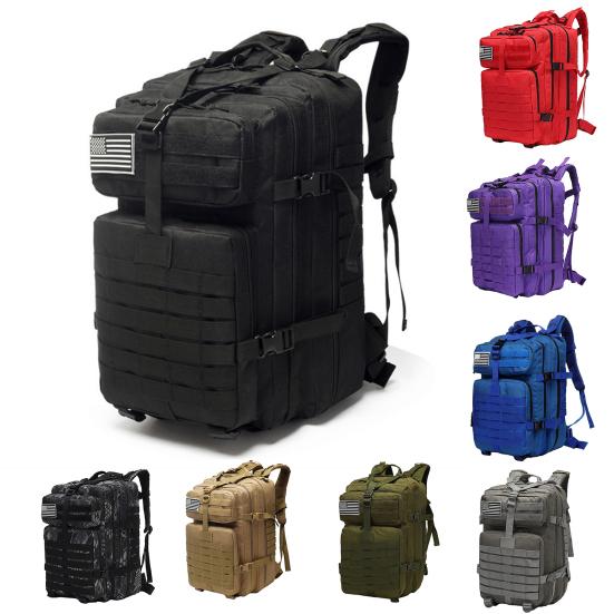 Outdoor Travel Backpack Waterproof Oxford Cloth 45L Large Capacity Multi-Pocket Design Quilted Shoulder Straps for