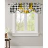 Подвязанные ламбрекены для кухонных окон Летний гном Пчела Ромашка Мед Ретро Черная клетка Регулируемый ламбрекен с завязками, Ламбрекен-драпировка с карманом для штанги для