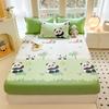 Kawaii Cartoon Panda Fitted Sheet With 2 Pillowcase Bamboo Tree Bed Sheet Set Cotton Bed Cover With Deep Pocket For Child Teen