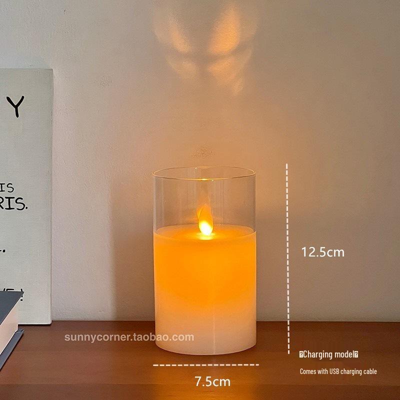 Светодиодная свеча-ночник с качающимся фитилем – Креативное настольное украшение для создания атмосферы в спальне
