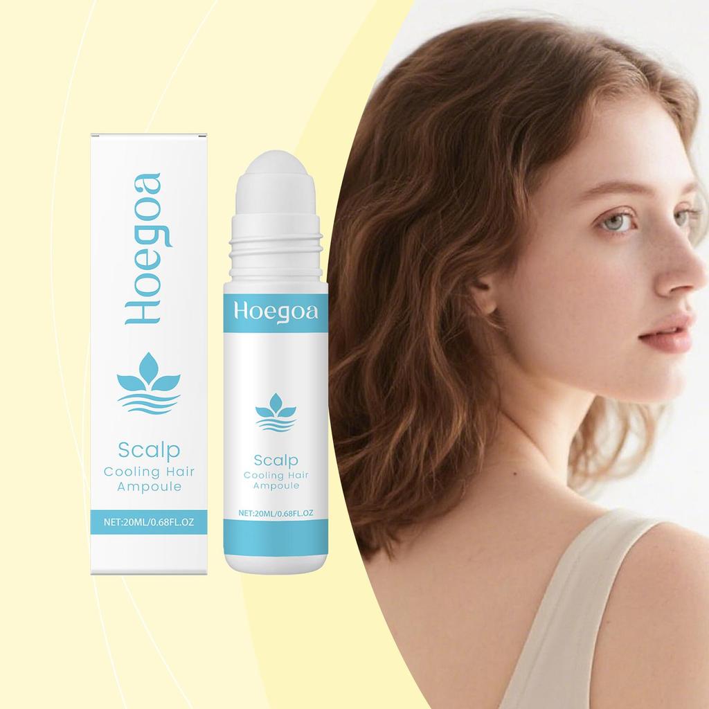 Hoegoa Peppermint Scalp Rolling Balls Essence - Gentle and soothing hair care essence for massaging the scalp.