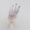 Sweet Elegant Summer Girl Bridal White Bow Pearl Finger Gloves Tulle Mittens Short Wedding Gloves