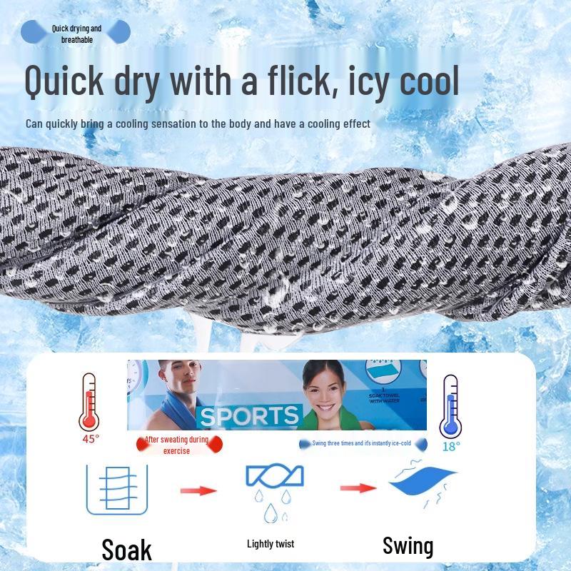 Quick-Dry Cooling Sports Towel: Breathable, Sweat-Absorbent for Military, Running, Fitness, and Outdoor Use