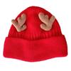 Шапка вязаная с рогами оленя NUOLUX для женщин, теплая зимняя шапка, рождественская шапка, 56-62 см, красная