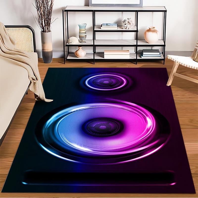 Colorful Neon Speaker Design Carpet for Living Room or Bedroom Decor Suitable for use as an anti-slip for living room bedroom sofas