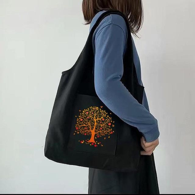 Foldable Womens Bag Shopper Bag Travel Canvas Bag Messenger Shoulder Bag Printing Tote Bag Grocery Storage Bags for Women