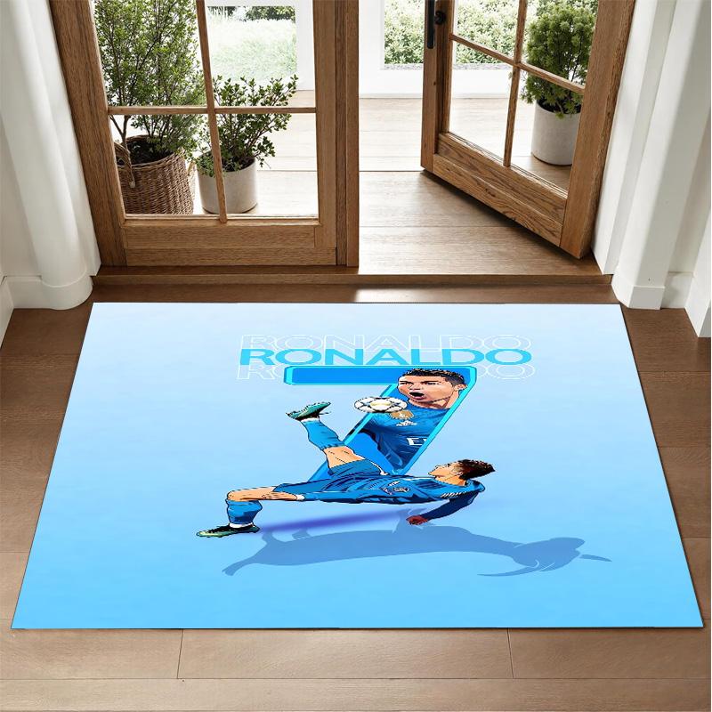 Cristiano Ronaldo Design Crystal Velvet Rug Soft Decorative Mat for Bedroom Entrance