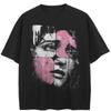 Streetwear Puzzle Face Graphic Black T-Shirt Cotton Unisex Tops Tees Summer Short Sleeves T Shirt