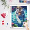 5D алмазная живопись животное тигр DIY полная круглая вышивка крестиком картина стразами для домашнего декора стен искусство 30x40 см/12x16 дюймов