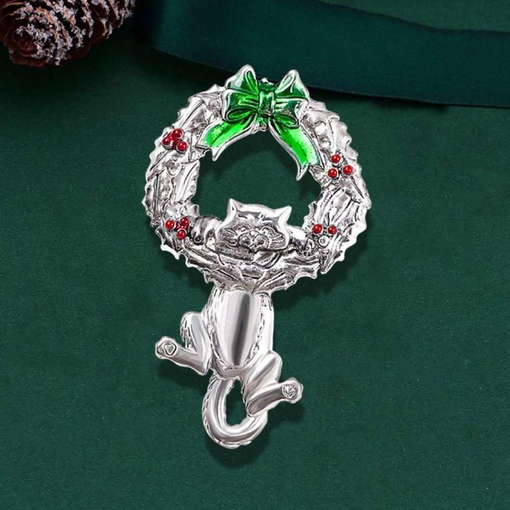 Snowflake Christmas Elk Breastpin Mistletoe Wreath Merry Christmas Decor Gift