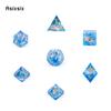 7 Pcs Blue Resin Golden Number Sharp Edge Dice Polyhedral Dice Suitable for Role-Playing RPG    Board Game