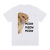 Talking Cat Cute Meme T Shirt for Men Women Fashion Short Sleeve Funny T Shirts O-Neck 100% Cotton Oversized Kawaii T-shirt Tops