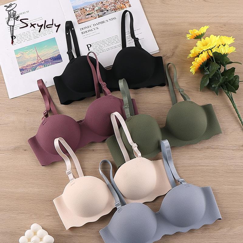 Женский дышащий бюстгальтер, летний бесшовный бюстгальтер, женское нижнее белье, сексуальный однотонный бюстгальтер Push Up, нижнее белье Bralette