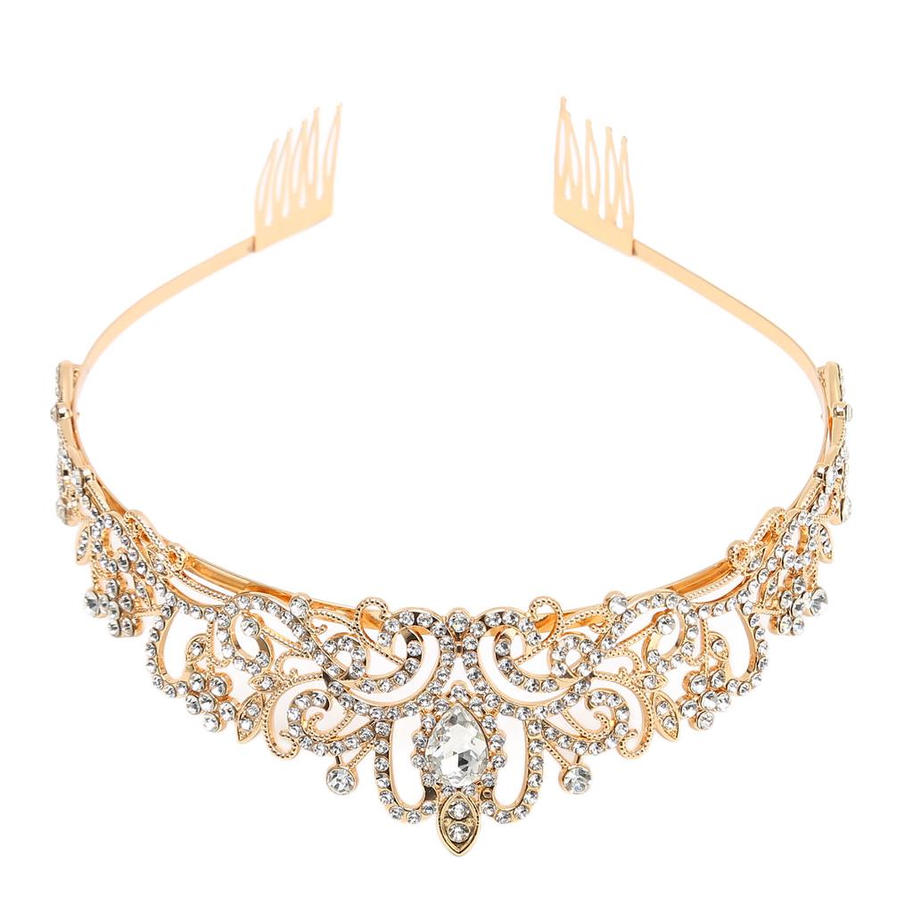 Золотая свадебная корона, модная, красивая, элегантная, блестящая, свадебная, принцесса, корона для вечеринки