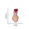 Creative Cute Cartoon Finger Heart Alloy Brooch, Men'S And Women'S Couple Bag Clip Accessories