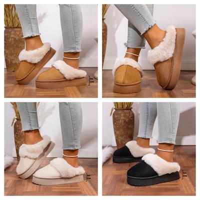Зимние сапоги и ботинки 2025 года для женщин для ношения на улице, новые осенне-зимние домашние теплые и нескользящие пушистые тапочки для женщин