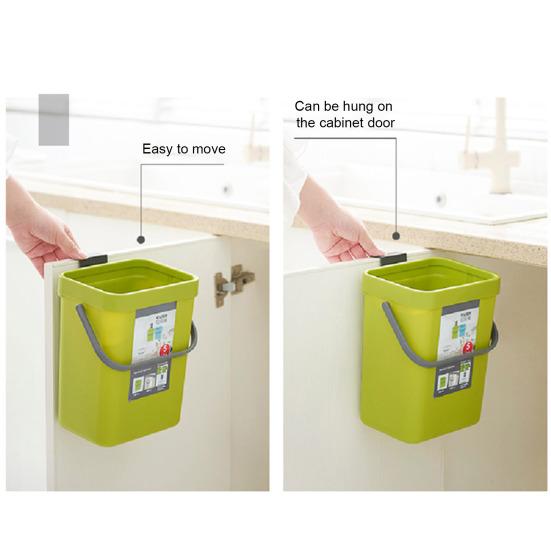 Kitchen Trash Can Hanging Organic Waste Bin Large Capacity Compact Design Bathroom Garbage Bin Container with Lid